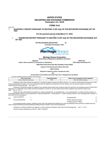 Thumbnail Meritage Homes 10-Q Quarterly Report FY2025 