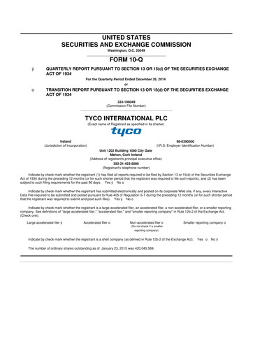 Miniature Johnson Controls
 10-Q Rapport trimestriel 2015 