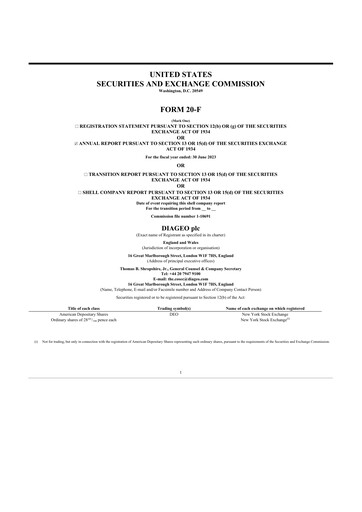 Miniature Diageo 20-F Rapport annuel 2023