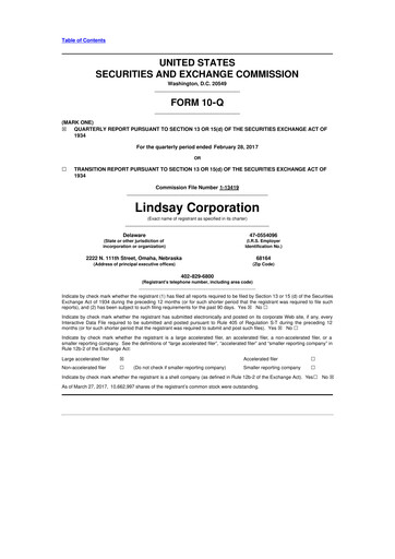 Thumbnail Lindsay Corporation
 10-Q Quarterly Report FY2017 