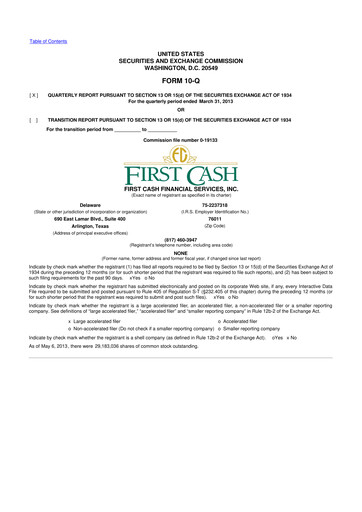 Thumbnail FirstCash 10-Q Quarterly Report FY2013 
