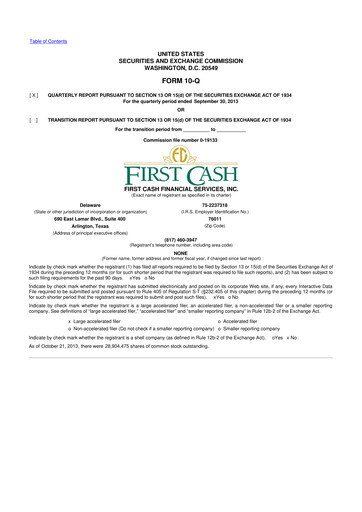Thumbnail FirstCash 10-Q Quarterly Report FY2013 