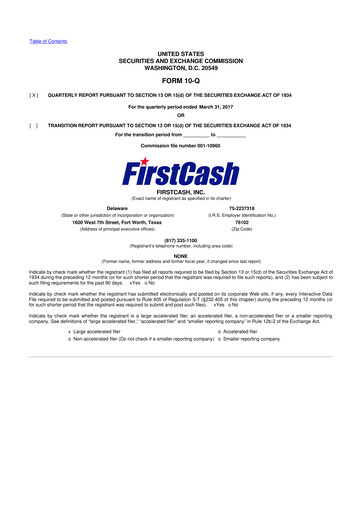 Thumbnail FirstCash 10-Q Quarterly Report FY2017 