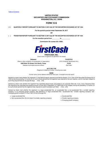 Thumbnail FirstCash 10-Q Quarterly Report FY2017 