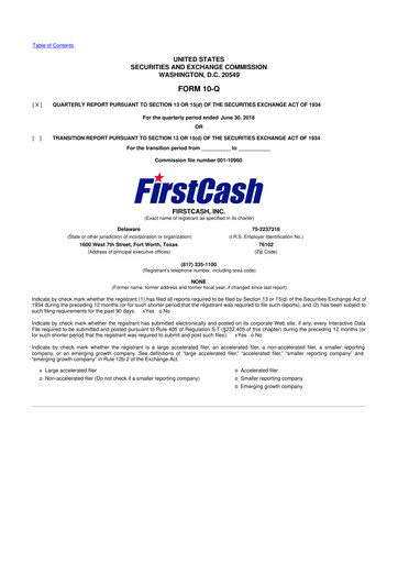 Thumbnail FirstCash 10-Q Quarterly Report FY2018 