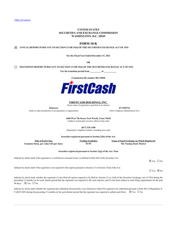 Thumbnail FirstCash 10-K Annual Report 2021