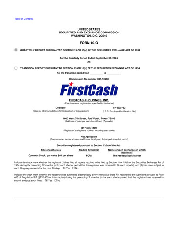 Thumbnail FirstCash 10-Q Quarterly Report FY2024 