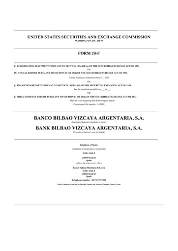 Thumbnail Banco Bilbao Vizcaya Argentaria 20-F Annual Report 2021
