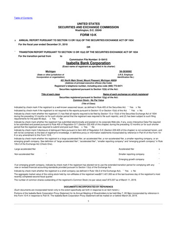 Thumbnail Isabella Bank Corporation 10-K Annual Report 2018