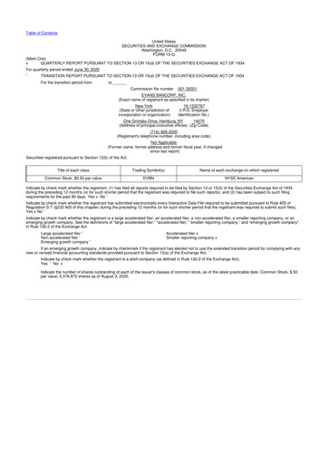 Thumbnail Evans Bancorp 10-Q Quarterly Report FY2020 