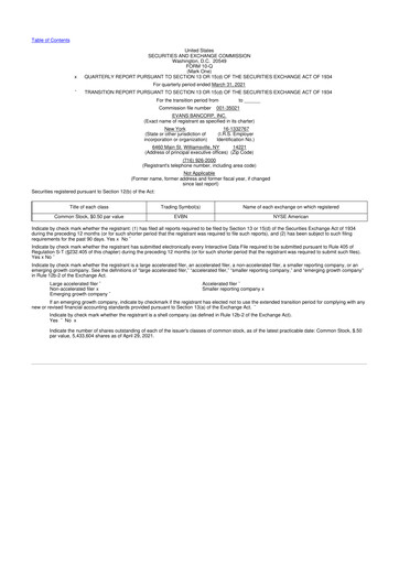Thumbnail Evans Bancorp 10-Q Quarterly Report FY2021 