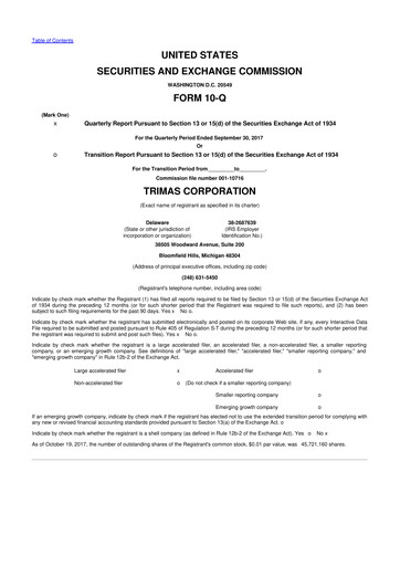 Thumbnail TriMas 10-Q Quarterly Report FY2017 