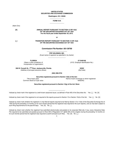 Thumbnail FRP Holdings
 10-K Annual Report 