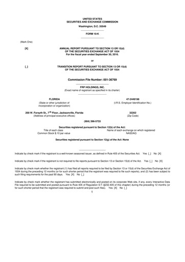 Thumbnail FRP Holdings
 10-K Annual Report 