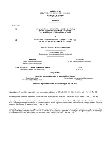 Thumbnail FRP Holdings
 10-K Annual Report 