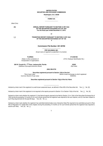 Thumbnail FRP Holdings
 10-K Annual Report 