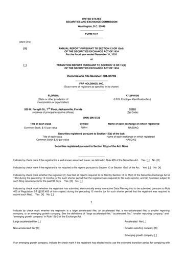 Thumbnail FRP Holdings
 10-K Annual Report 