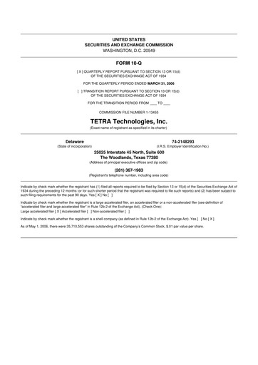 Thumbnail Tetra Technologies 10-Q Quarterly Report FY 