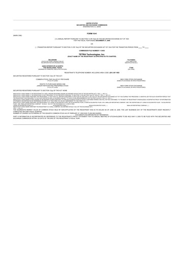 Thumbnail Tetra Technologies 10-K Annual Report 