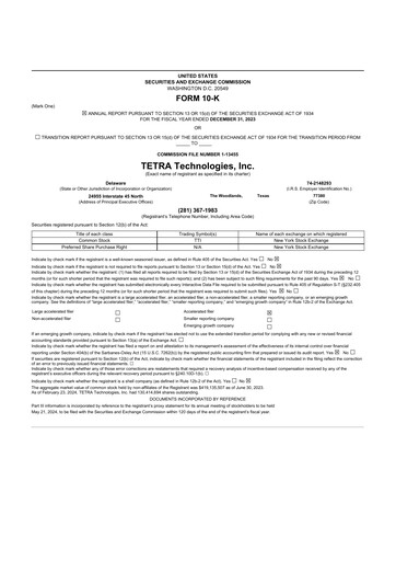 Thumbnail Tetra Technologies 10-K Annual Report 2023