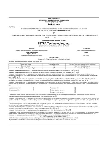 Thumbnail Tetra Technologies 10-K Annual Report 2025