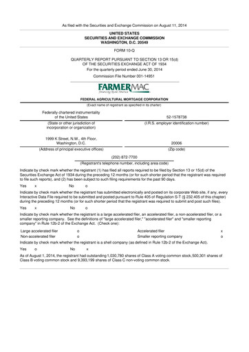 Thumbnail Federal Agricultural Mortgage Corporation 10-Q Quarterly Report FY2014 