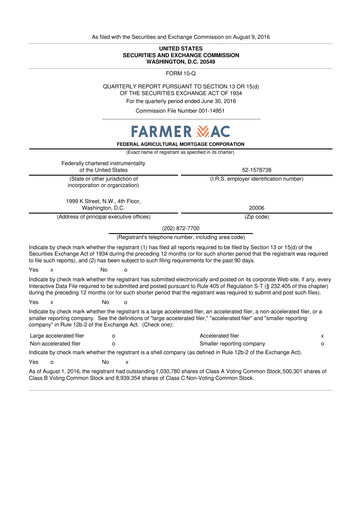 Thumbnail Federal Agricultural Mortgage Corporation 10-Q Quarterly Report FY2016 