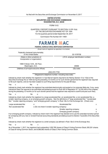 Thumbnail Federal Agricultural Mortgage Corporation 10-Q Quarterly Report FY2017 