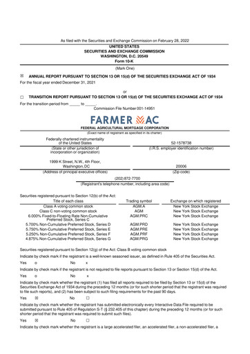 Thumbnail Federal Agricultural Mortgage Corporation 10-K Annual Report 2021
