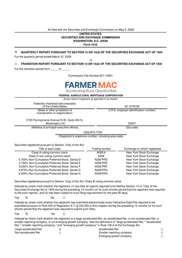 Thumbnail Federal Agricultural Mortgage Corporation 10-Q Quarterly Report FY 