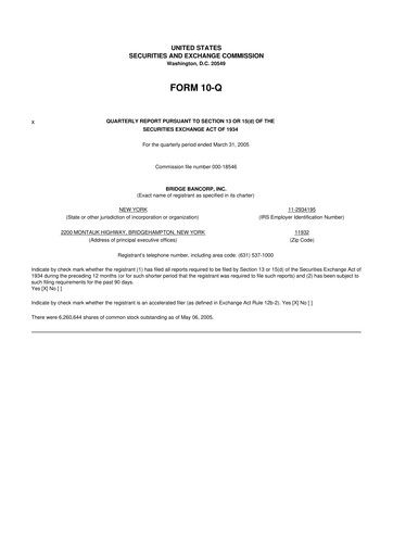 Miniature Dime Community Bancshares 10-Q Rapport trimestriel  