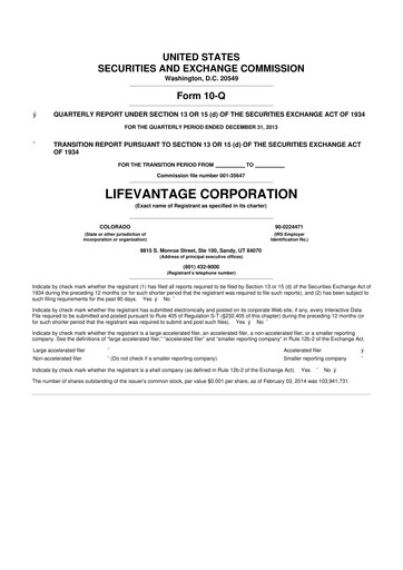 Thumbnail Lifevantage 10-Q Quarterly Report FY2014 
