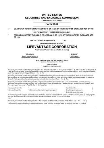 Thumbnail Lifevantage 10-Q Quarterly Report FY2017 