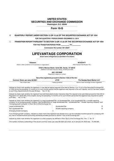 Thumbnail Lifevantage 10-Q Quarterly Report FY2020 