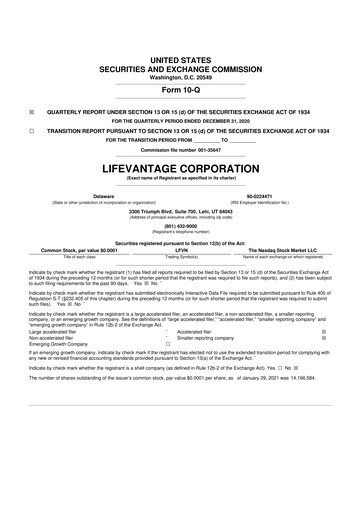 Thumbnail Lifevantage 10-Q Quarterly Report FY2021 