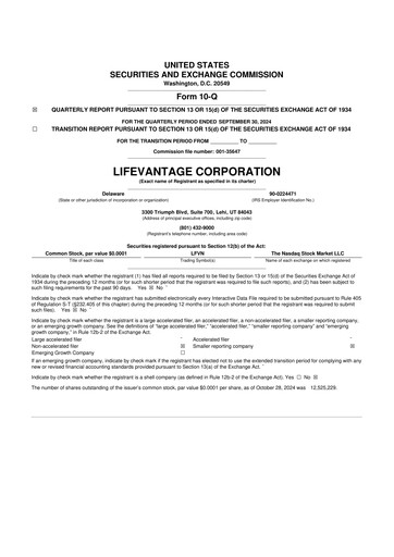 Thumbnail Lifevantage 10-Q Quarterly Report FY2025 