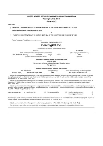 Thumbnail Gen Digital 10-Q Quarterly Report FY2024 