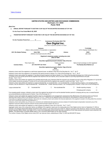 Thumbnail Gen Digital 10-K Annual Report 2025