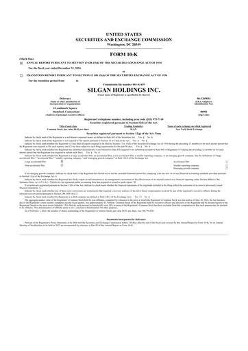 Thumbnail Silgan Holdings
 10-K Annual Report 2024