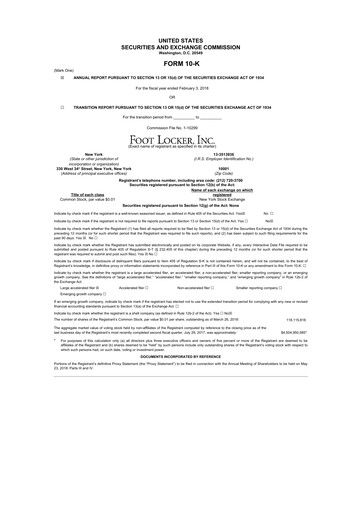 Thumbnail Foot Locker
 10-K Annual Report 2017