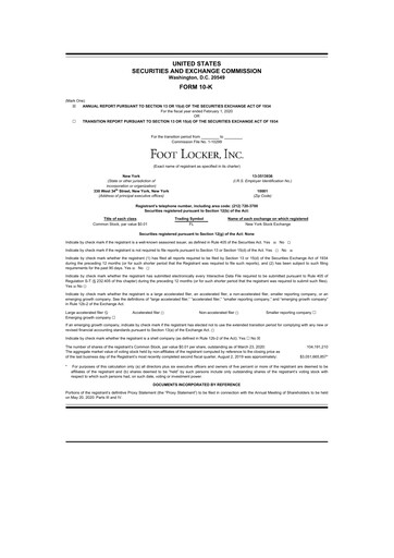 Thumbnail Foot Locker
 10-K Annual Report 2020