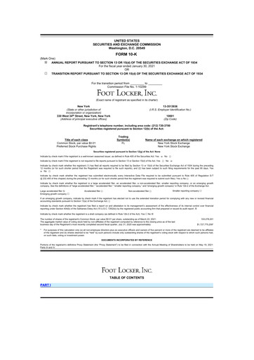 Thumbnail Foot Locker
 10-K Annual Report 2020