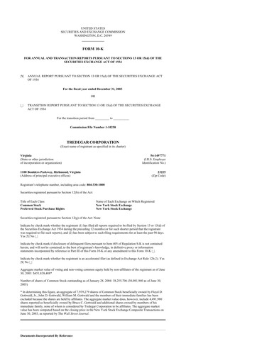 Thumbnail Tredegar 10-K Annual Report 