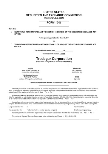 Thumbnail Tredegar 10-Q Quarterly Report FY2014 