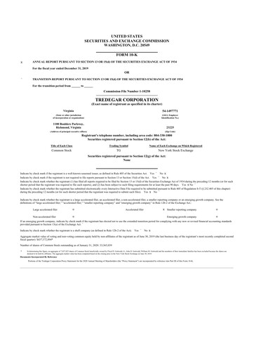 Thumbnail Tredegar 10-K Annual Report 2019