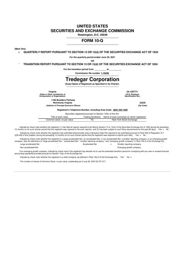 Thumbnail Tredegar 10-Q Quarterly Report FY2021 