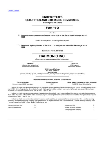 Thumbnail Harmonic Inc. 10-Q Quarterly Report FY2023 