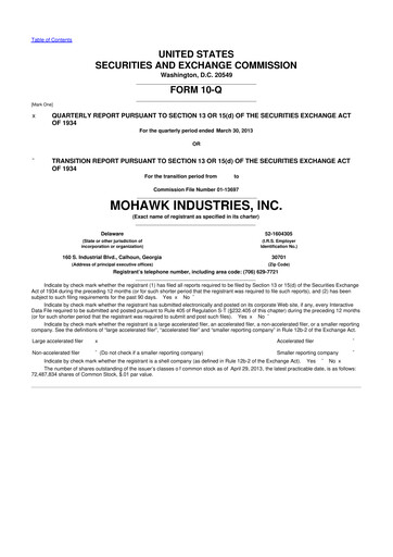 Thumbnail Mohawk Industries
 10-Q Quarterly Report FY2013 