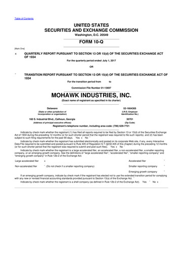 Thumbnail Mohawk Industries
 10-Q Quarterly Report FY2017 