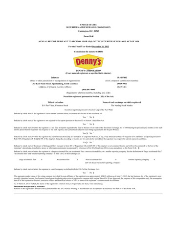 Thumbnail Denny's
 10-K Annual Report 2012